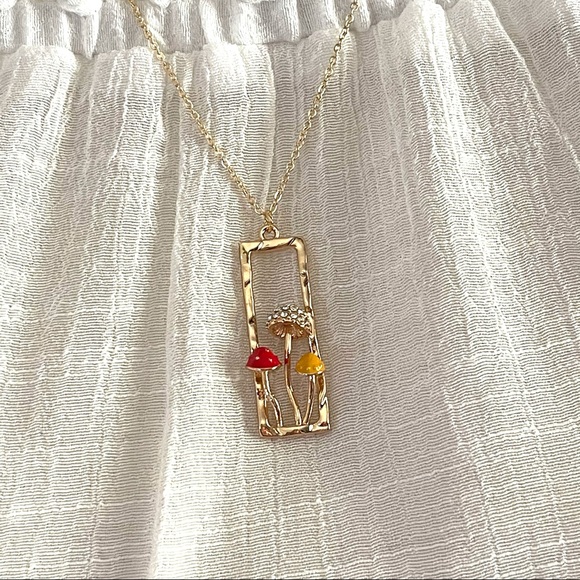 Mushroom Trio Pendant Necklace - Picture 3 of 11
